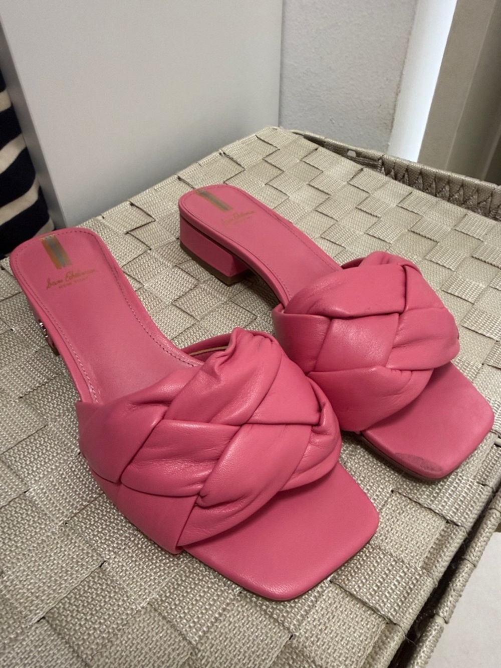 Sam Edelman Pink Braided Slide Mules